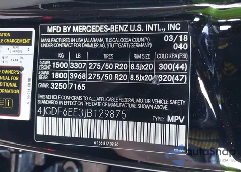 2018 Mercedes-Benz Gls 450 4Matic from USA, damaged, VIN 4JGDF6EE3JB129875